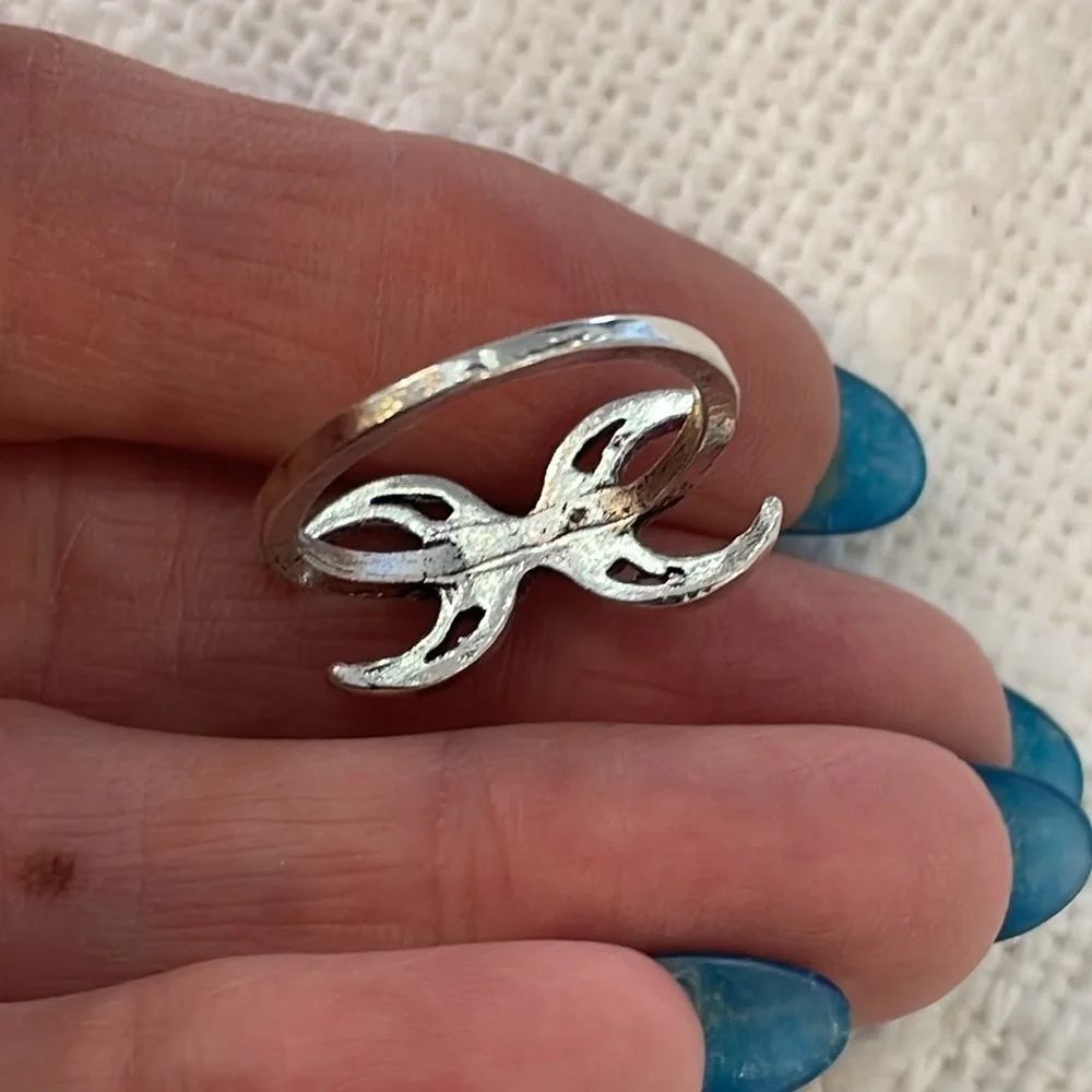 💐5/25 southwestern faux turquoise silver tone unique statement ring
